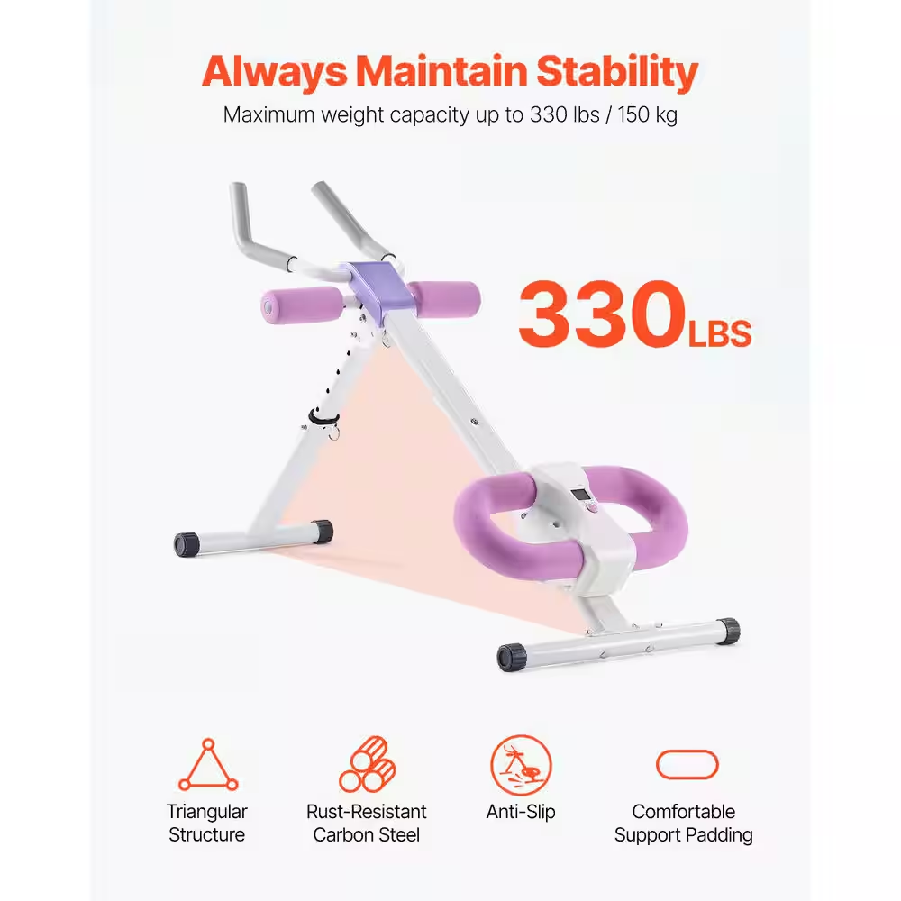AB Workout Machine, Ab Workout Equipment at Home Gym, Core and Abdominal Trainers for Women, 330 Lbs. Weight Capacity