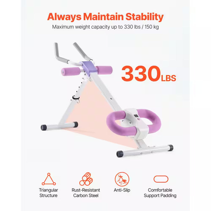 AB Workout Machine, Ab Workout Equipment at Home Gym, Core and Abdominal Trainers for Women, 330 Lbs. Weight Capacity