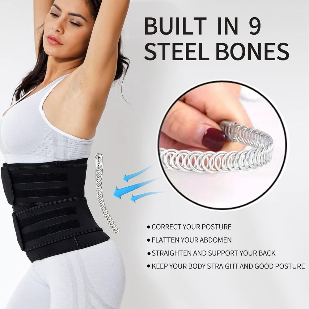 Waist Trimmer for Women, Neoprene Sauna Waist Trainer Belt Zipper Sweat Wrap Corset for Stomach Weight Loss